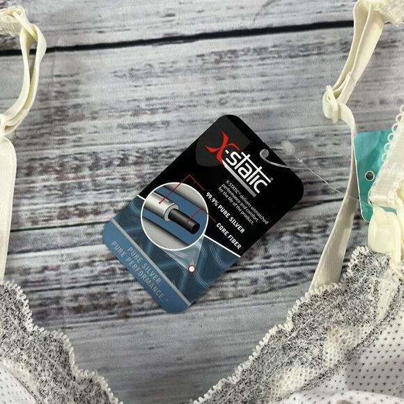 Royce Women's Cream and Gray Lace Bra - Picture 4 of 7